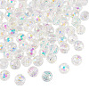 80Pcs Half Rainbow Plated Glass Beads EGLA-TA0013-04A-3