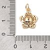 Brass Micro Pave Cubic Zirconia Charms KK-C133-03F-G-3