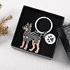 WEWAYSMILE Dog Keychain Car Keychain Pet Pendant Key-Ring Lovely Dog Key-ring Portable Metal Keychain Gift for Pet Lover Birthday Puppy Theme Party Supplies (Doberman) JX805A-6