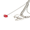 Heartbeat Tibetan Style Alloy Pendant Necklaces X1-NJEW-TA00006-3