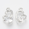 Alloy Cubic Zirconia Pendants ZIRC-Q017-082P-2