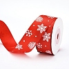 Christmas Theme Polyester Grosgrain Ribbon PW-WG86446-02-1