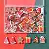 42Pcs 7 Styles Christmas Printed Schima Wood Beads WOOD-FS0002-49-5