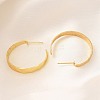 Rack Plating C-Shaped Brass Stud Earrings EJEW-H143-24G-3