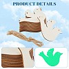20Pcs Unfinished Wood Pendant Decoration BIRD-CP0001-02-5