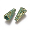 Tibetan Style Enamel Bead Cones TIBE-A007-028GG-2