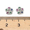 Brass Micro Pave Colorful Cubic Zirconia Bead Caps KK-V015-07P-2