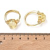 Brass Micro Pave Cubic Zirconia with Synthetic Lemon Quartz Cuff Open Rings RJEW-T035-01G-A-5