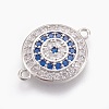 Brass Micro Pave Cubic Zirconia Links Connectors X-ZIRC-O026-06P-NR-1