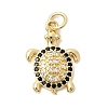 Brass Pave Clear Cubic Zirconia Pendants KK-G554-08C-G-1