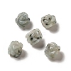 Natural Sesame Jasper/Kiwi Jasper Carved Flower Beads G-O156-B-33-1