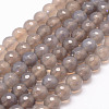 Natural Grey Agate Bead Strands G-K155-D-6mm-F01-1