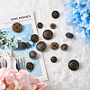 80Pcs 8 Style Brass Shank Buttons BUTT-TA0001-08AB-12