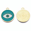 Rack Plating Alloy Enamel Pendants PALLOY-N172-060B-2