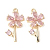 Brass Micro Pave Cubic Zirconia Pendants KK-A253-16G-1