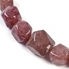 Natural Strawberry Quartz Nuggets Beaded Necklaces for Women Men NJEW-K388-01C-2