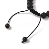 8mm Round Natural Lava Rock Braided Bead Bracelets BJEW-C067-01B-09-4