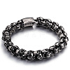 Titanium Steel Skull Link Chain Bracelet for Men WG51201-03-1