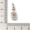 304 Stainless Steel Micro Pave Cubic Zirconia Pendants STAS-H228-03P-04-3