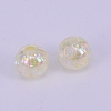 Electroplate Crackle Acrylic Beads CCG-WH0001-8mm-10-2