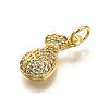 Brass Micro Pave Cubic Zirconia Pendants KK-K401-16G-2