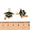 Graduation Season Brass Enamel Pendants KK-CBAF2EC-03G-A06-3