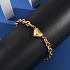 201 Stainless Steel Cable Chain Link Bracelets BJEW-M051-01G-1-3
