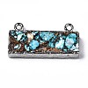 Assembled Natural Bronzite & Synthetic Turquoise & Imperial Jasper Pendants Links G-N330-033-2