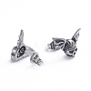 Retro 304 Stainless Steel Stud Earrings EJEW-L248-019AS-2