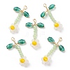 Glass Beaded Pendants GLAA-K060-02G-06-3