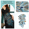 Phoenix Tail Pattern Polyester Lace with PVC Embroidered Fabric SENE-WH0003-38-4