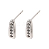 Teardrop Brass Micro Pave Clear Cubic Zirconia Stud Earrings EJEW-H180-26P-5