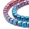 Rainbow Color Electroplate Non-magnetic Synthetic Hematite Beads Strands G-L489-H01-3