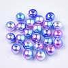 Rainbow ABS Plastic Imitation Pearl Beads OACR-Q174-8mm-06-1