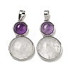 Natural Quartz Crystal & Natural Amethyst Pendants G-G147-06P-02-1