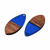 Transparent Resin & Walnut Wood Pendants X-RESI-N025-032-C03-3