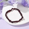 Natural Garnet Chips Beaded Stretch Bracelets for Women BJEW-JB10046-09-2