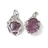 Natural Amethyst Pendants G-P484-03P-05-2