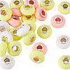 30Pcs Spray Painted Faceted Resin European Beads RESI-TADJ0001-05A-2
