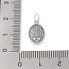 999 Sterling Silver Oval with Virgin Charms with Jump Rings STER-C006-01AS-3