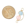 3Pcs 3 Styles Copper Wire Wrapped Natural Rose Quartz & Quartz & Lapis Lazuli & Amethyst Round Beded Links Connector Charms PALLOY-JF04678-3