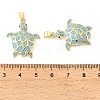 Brass Micro Pave Sky Blue Cubic Zirconia Pendants CU-CBA6938-05G-03-3