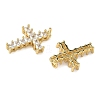 Brass Micro Pave Clear Cubic Zirconia Pendants KK-L257-13G-2