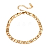 304 Stainless Steel Rhinestone Curb Link Chain Bracelets for Women BJEW-L721-01G-2