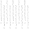 10Pcs 925 Sterling Silver End with Extender Chains and Teardrop Charms STER-BBC0008-98-1