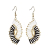 Glass Braided Beads Dangle Earrings EJEW-MZ00746-6