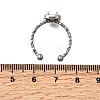 Square 304 Stainless Steel Adjustable Cuff Ring Components STAS-H237-02D-P-2