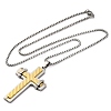 304 Stainless Steel Cross Pendant Necklaces NJEW-S007-20A-GP-3