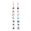 7 Chakra Theme Natural & Synthetic Mixed Gemstone Chips Dangle Earrings EJEW-JE05703-01-1