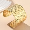 304 Stainless Steel Cuff Bangles for Women AJEW-P127-24G-1